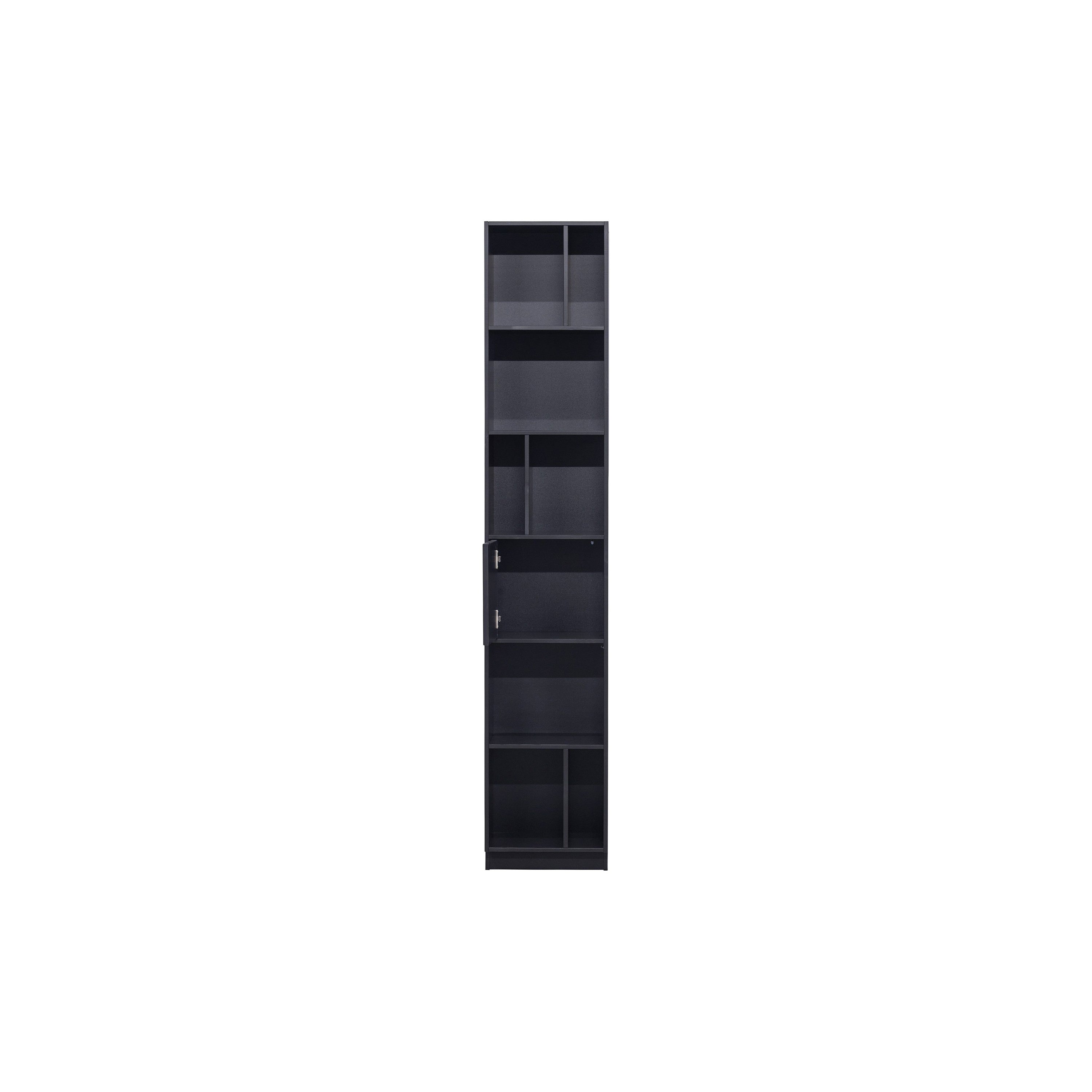 "FINCA" lentyna su atvirais skyriais, juoda spalva, mediena, 40 cm