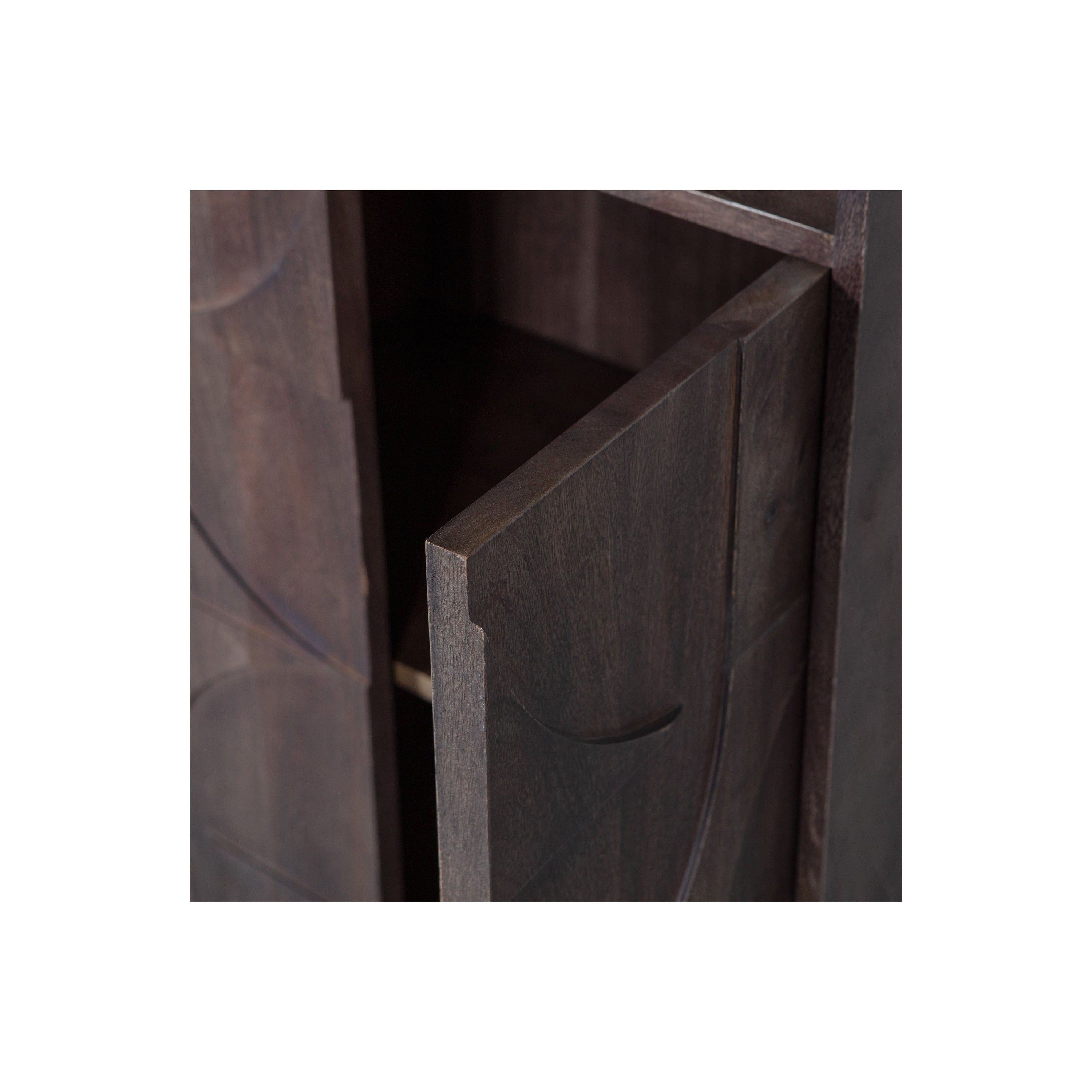 "Draw" 4-ių durų spinta,su atviromis lentynomis, mango mediena