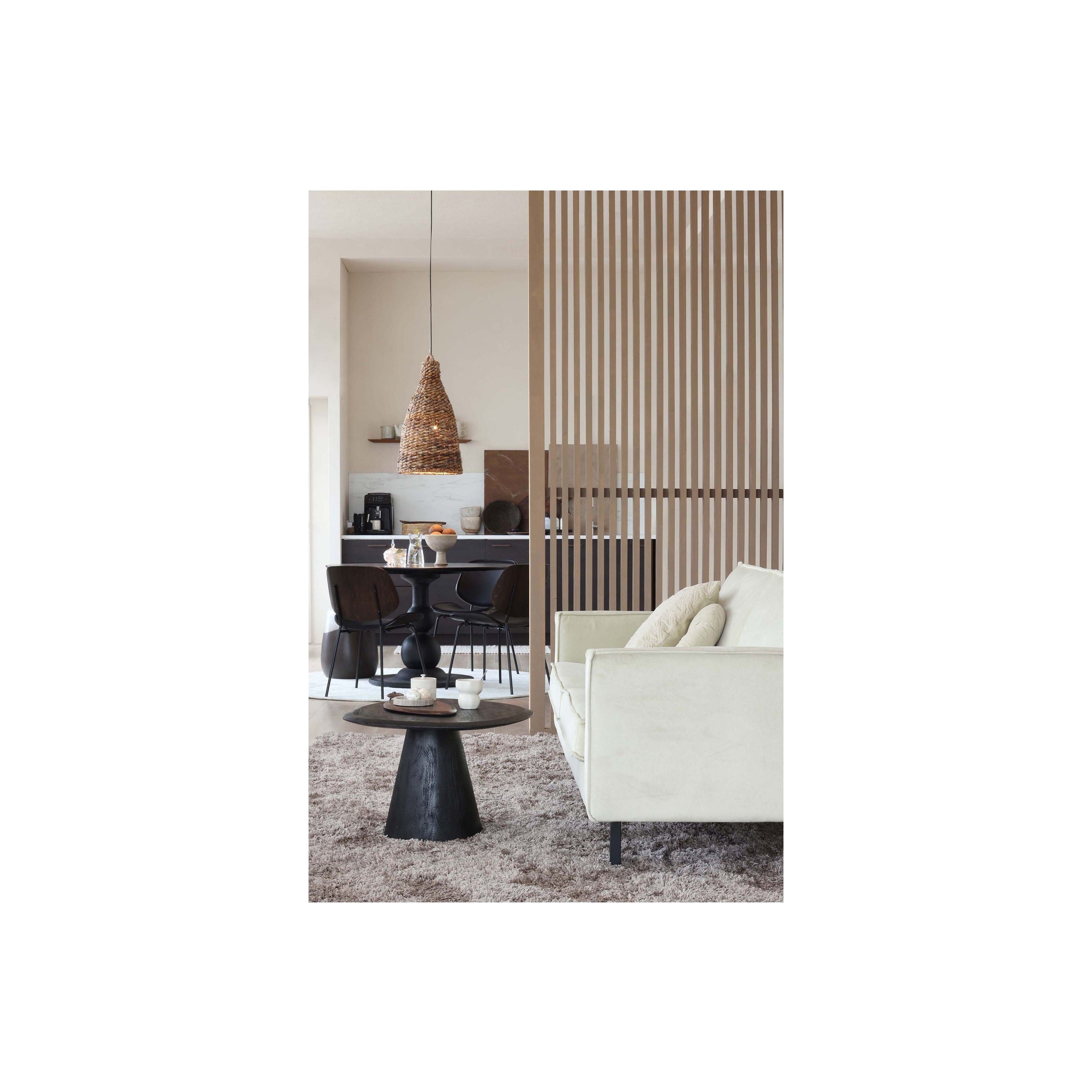 "Posture" kavos staliukas, mediena, juoda, Ø70cm