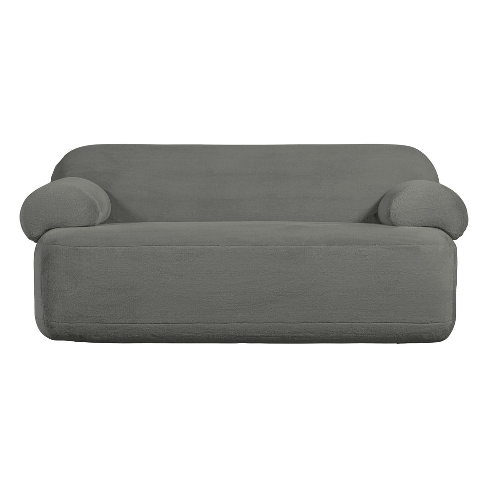 "Jolie" 2-jų vietų sofa, dirbtinis kailis, žalia/pilka
