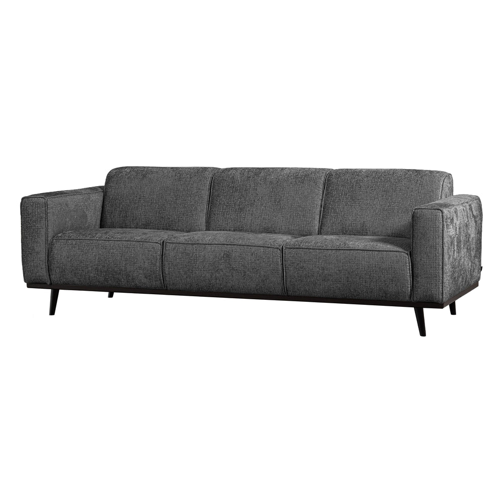 STATEMENT 3 vietų sofa, 230 cm, šiurkštus aksomas, tamsiai pilka