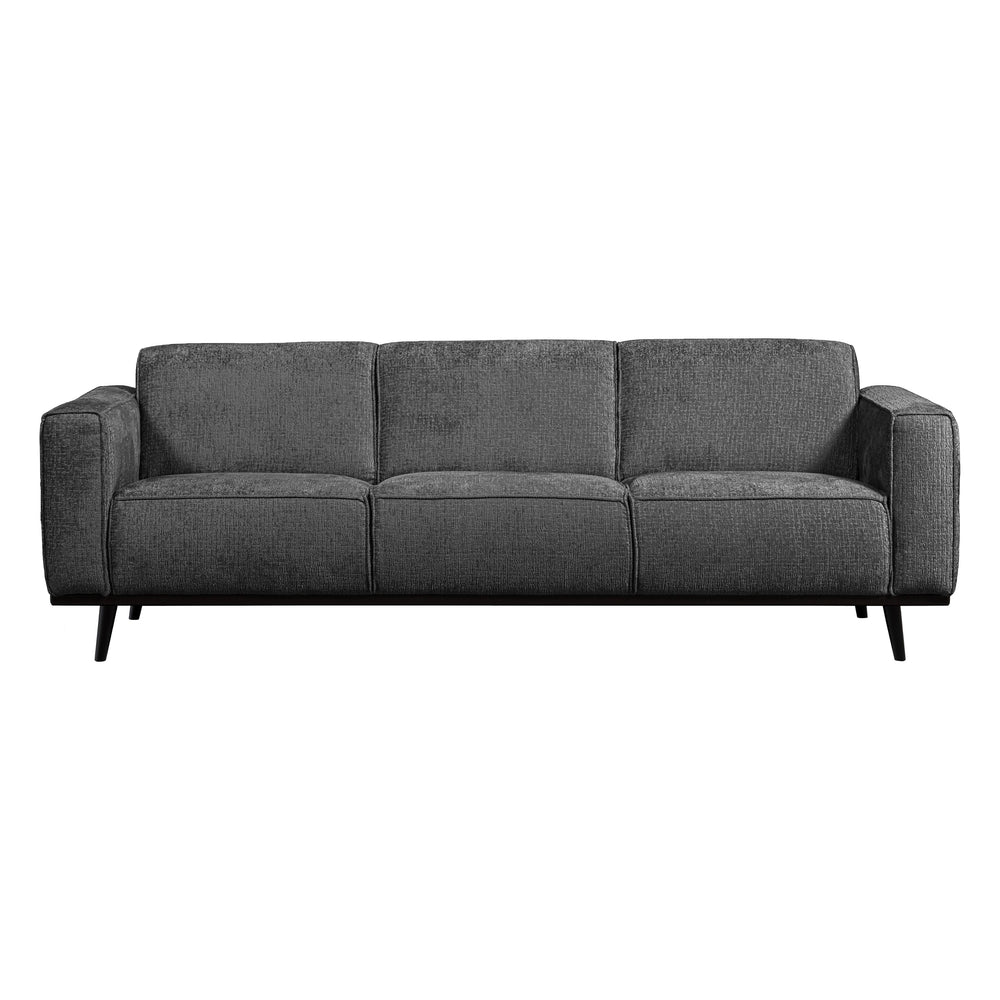 STATEMENT 3 vietų sofa, 230 cm, šiurkštus aksomas, tamsiai pilka