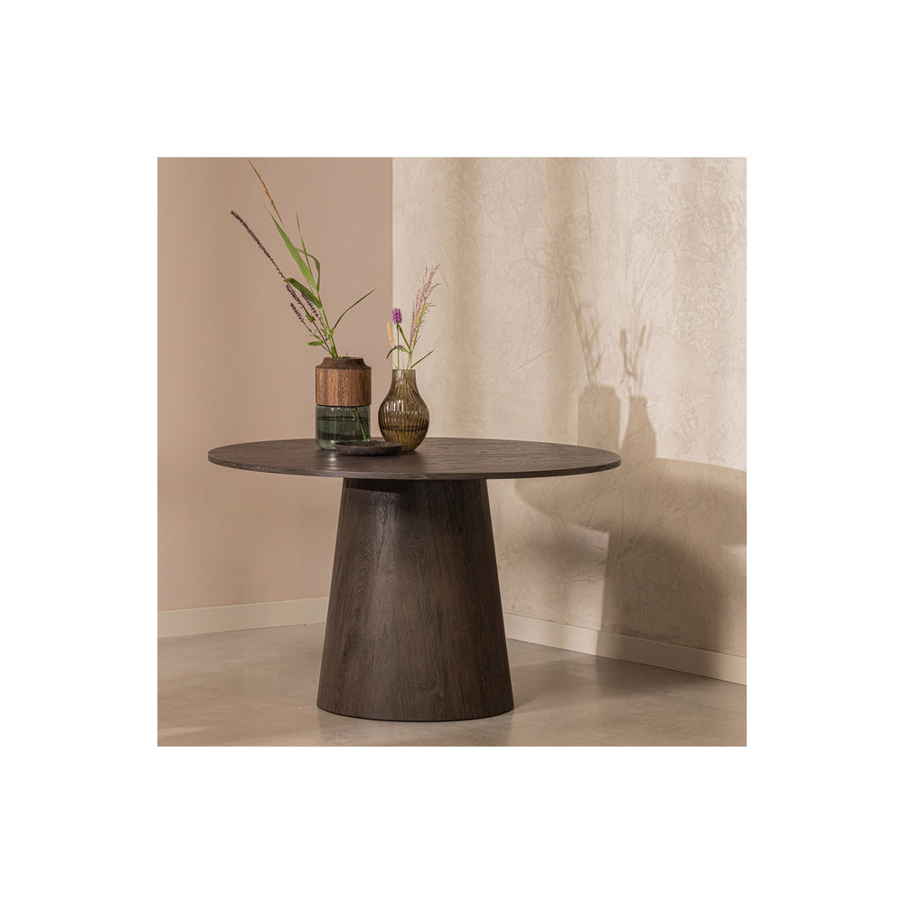 MAAN apvalus valgomojo stalas, tamsiai ruda apdaila, Ø120cm