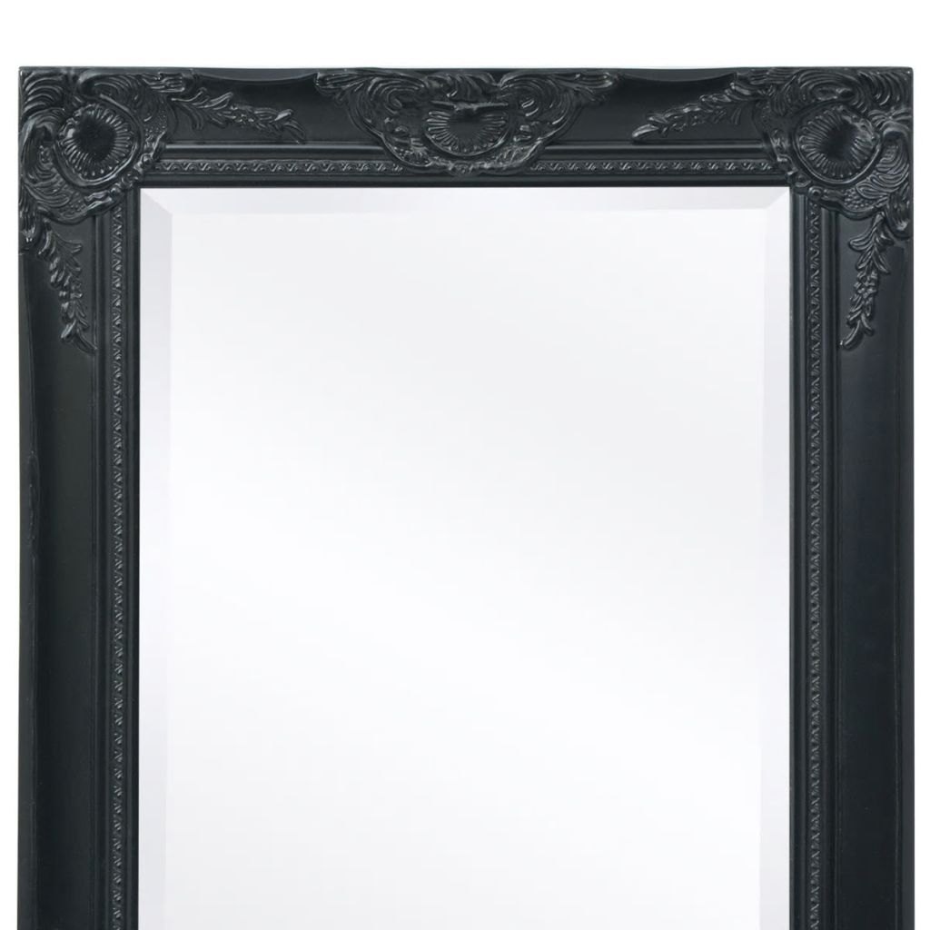 Sieninis veidrodis, barokinis stilius, 100x50 cm, juodas