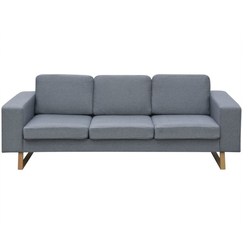 trivietė medžiaginė sofa, šviesiai pilkos spalvos