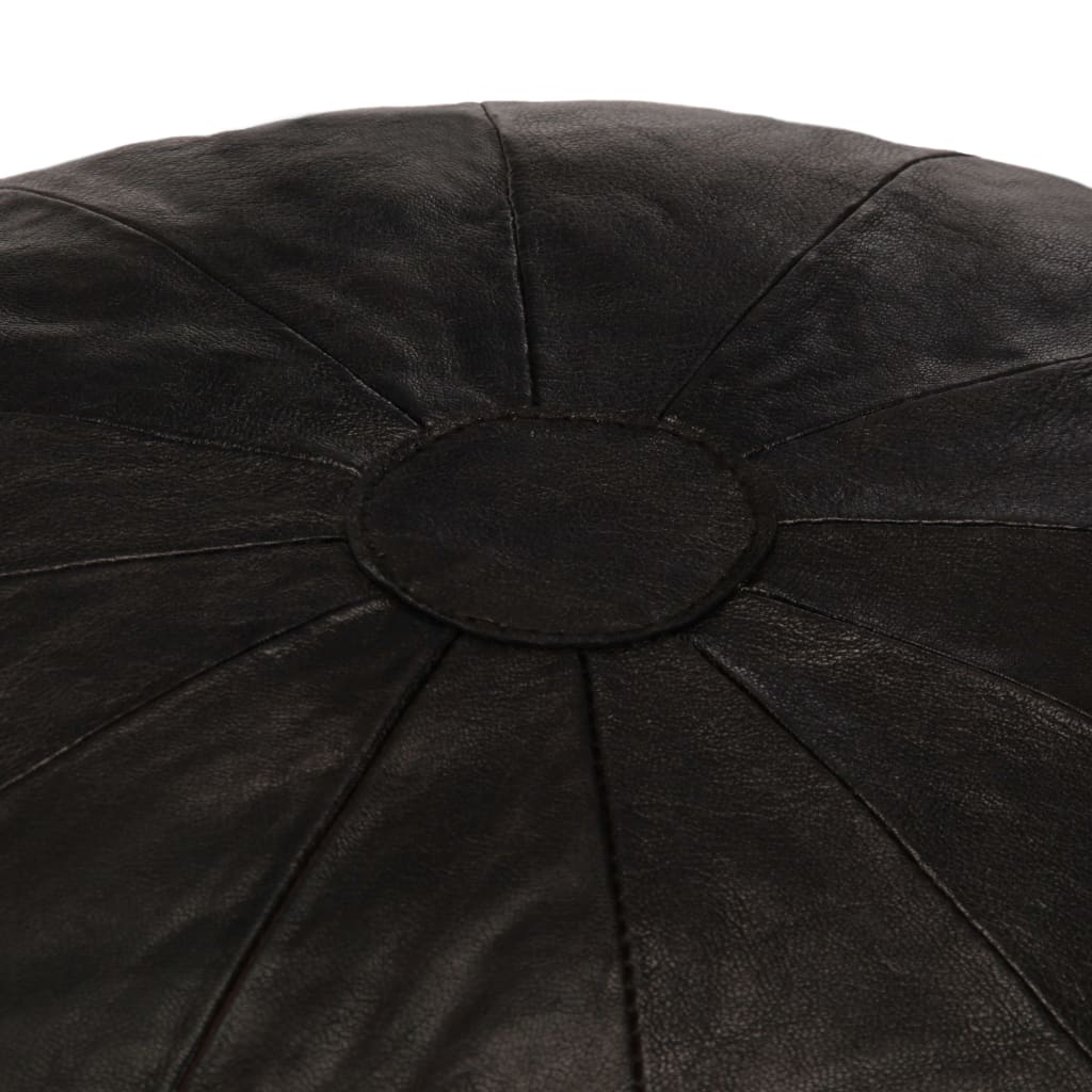 Pufas, juodos spalvos, 40x35 cm, tikra ožkos oda