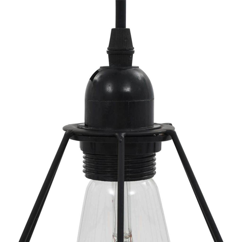 Lubinis šviestuvas, juodos sp., deimantų dizainas, 3xE27 lemp.