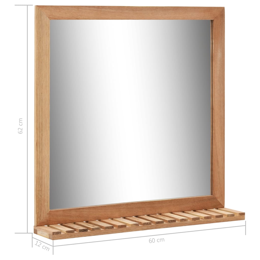 Vonios kamb. veidrodis, 60x12x62cm, riešutmedžio med. mas.