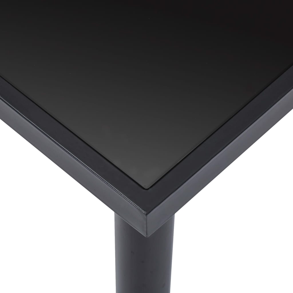 Valgomojo stalas, juodas, 140x70x75cm, grūdintas stiklas