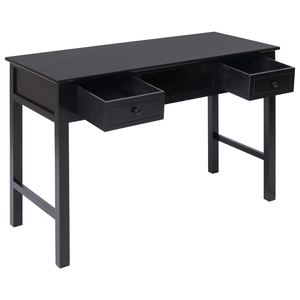 Rašomasis stalas, juodos spalvos, 110x45x76 cm, mediena