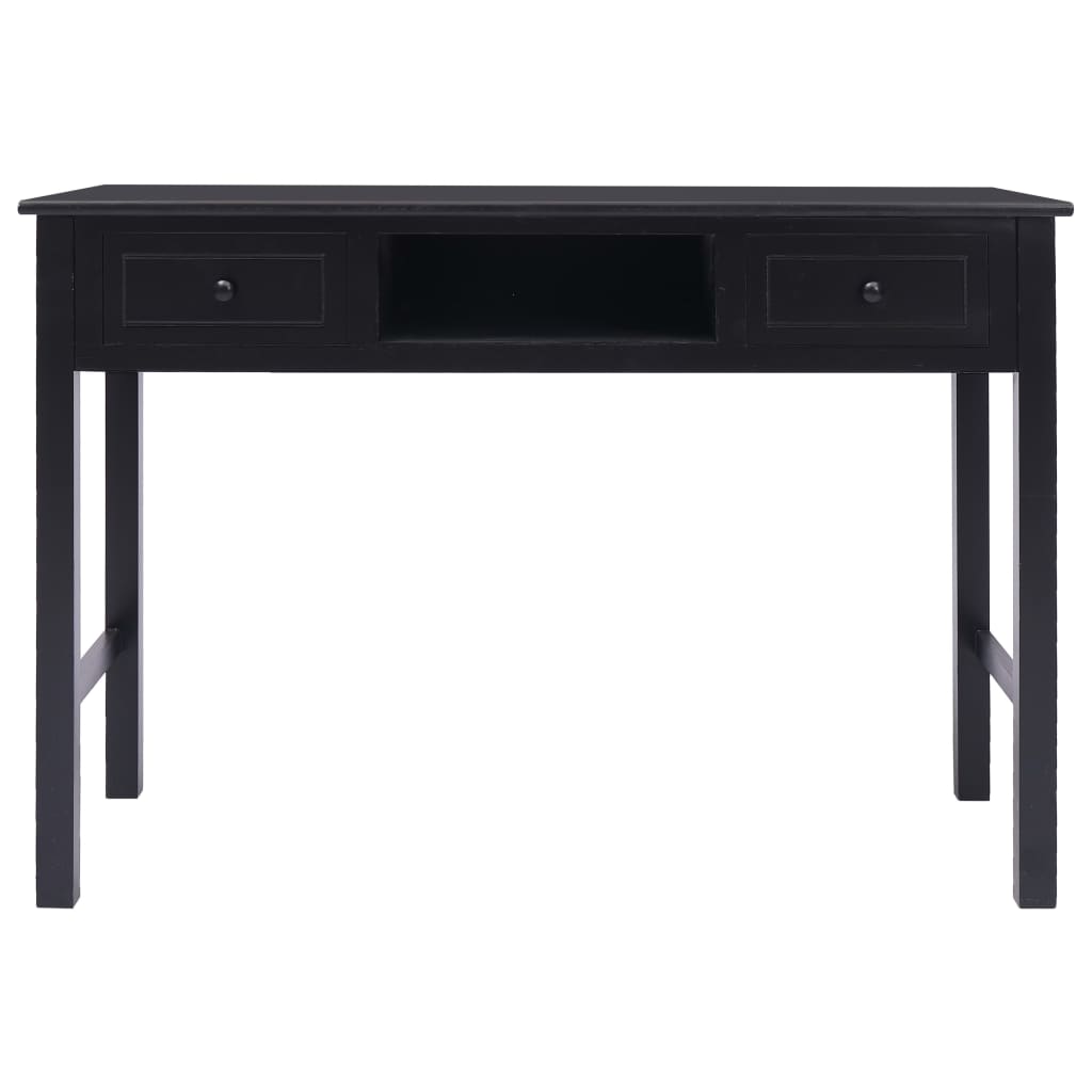 Rašomasis stalas, juodos spalvos, 110x45x76 cm, mediena