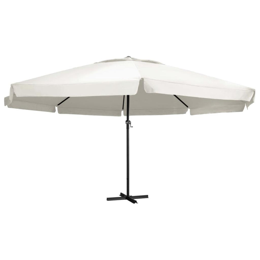 Lauko skėtis su aliuminio stulpu, smėlio baltos spalvos, 600cm