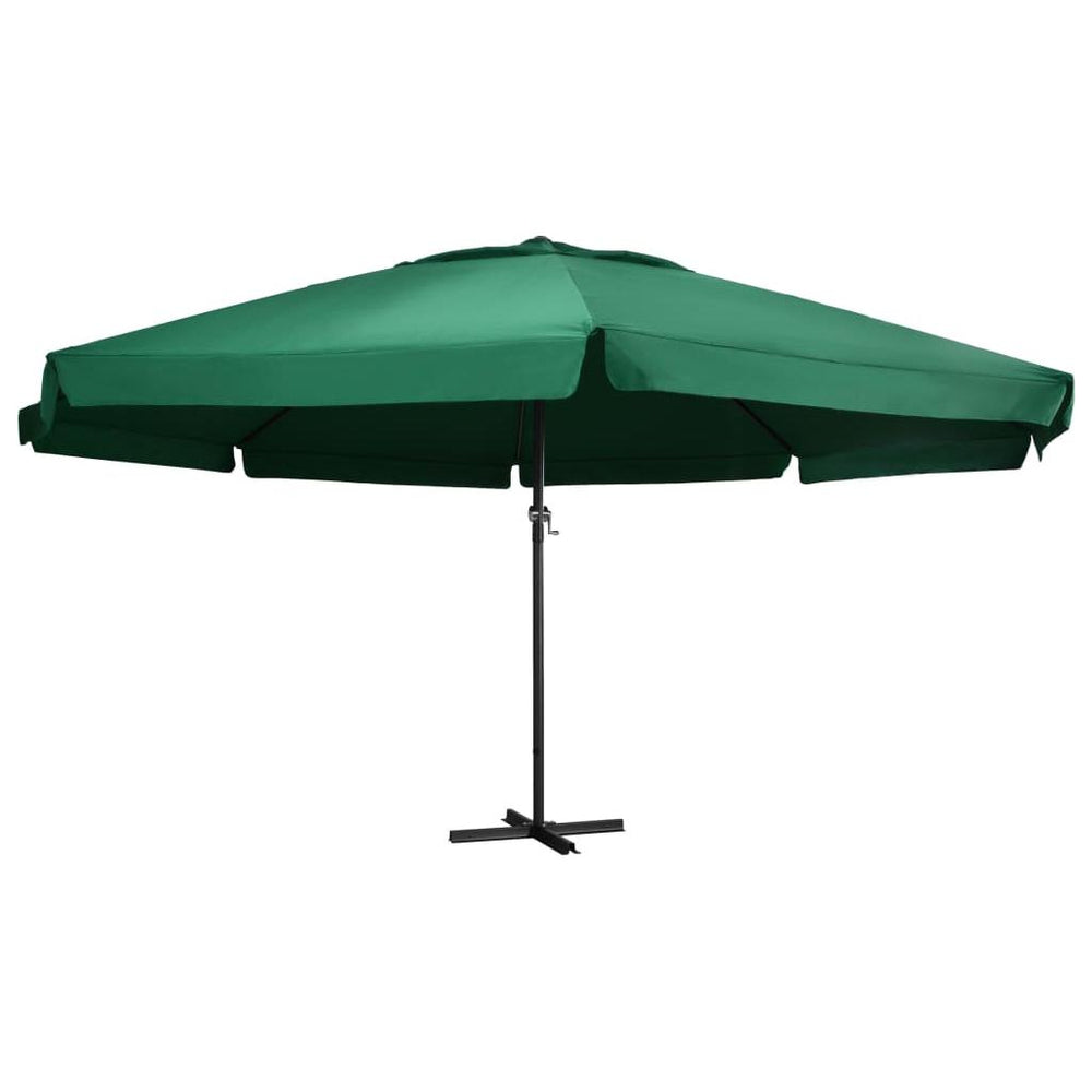 Lauko skėtis su aliuminio stulpu, žalios spalvos, 600cm