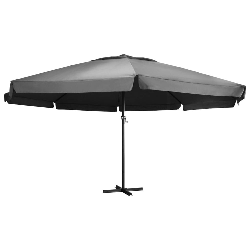 Lauko skėtis su aliuminio stulpu, antracito spalvos, 600cm