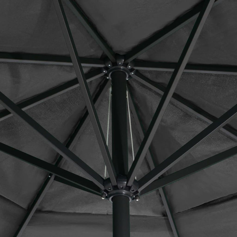 Lauko skėtis su aliuminio stulpu, antracito spalvos, 600cm