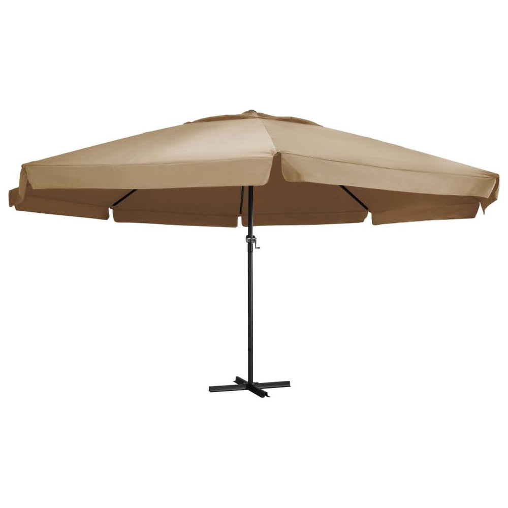 Lauko skėtis su aliuminio stulpu, taupe spalvos, 600cm