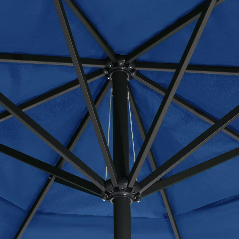 Lauko skėtis su aliuminio stulpu, mėlynos spalvos, 600cm