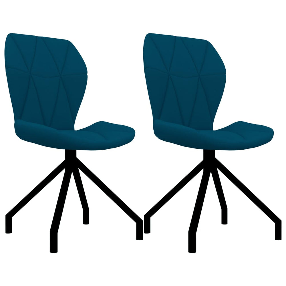 Valgomojo kėdės, 2vnt., mėlynos spalvos, dirbtinė oda