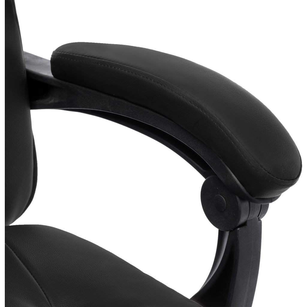 Biuro kėdė su pakoja, juodos spalvos, dirbtinė oda