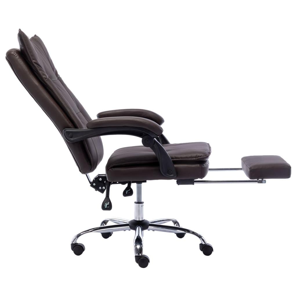 Biuro kėdė su pakoja, rudos spalvos, dirbtinė oda