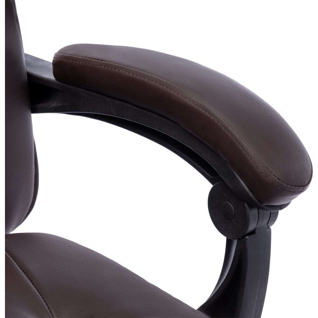 Biuro kėdė su pakoja, rudos spalvos, dirbtinė oda