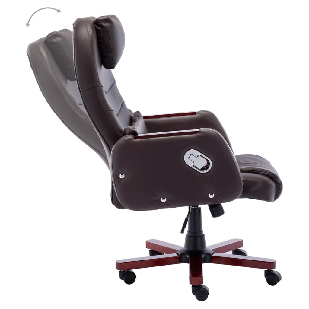 Biuro kėdė, rudos spalvos, dirbtinė oda