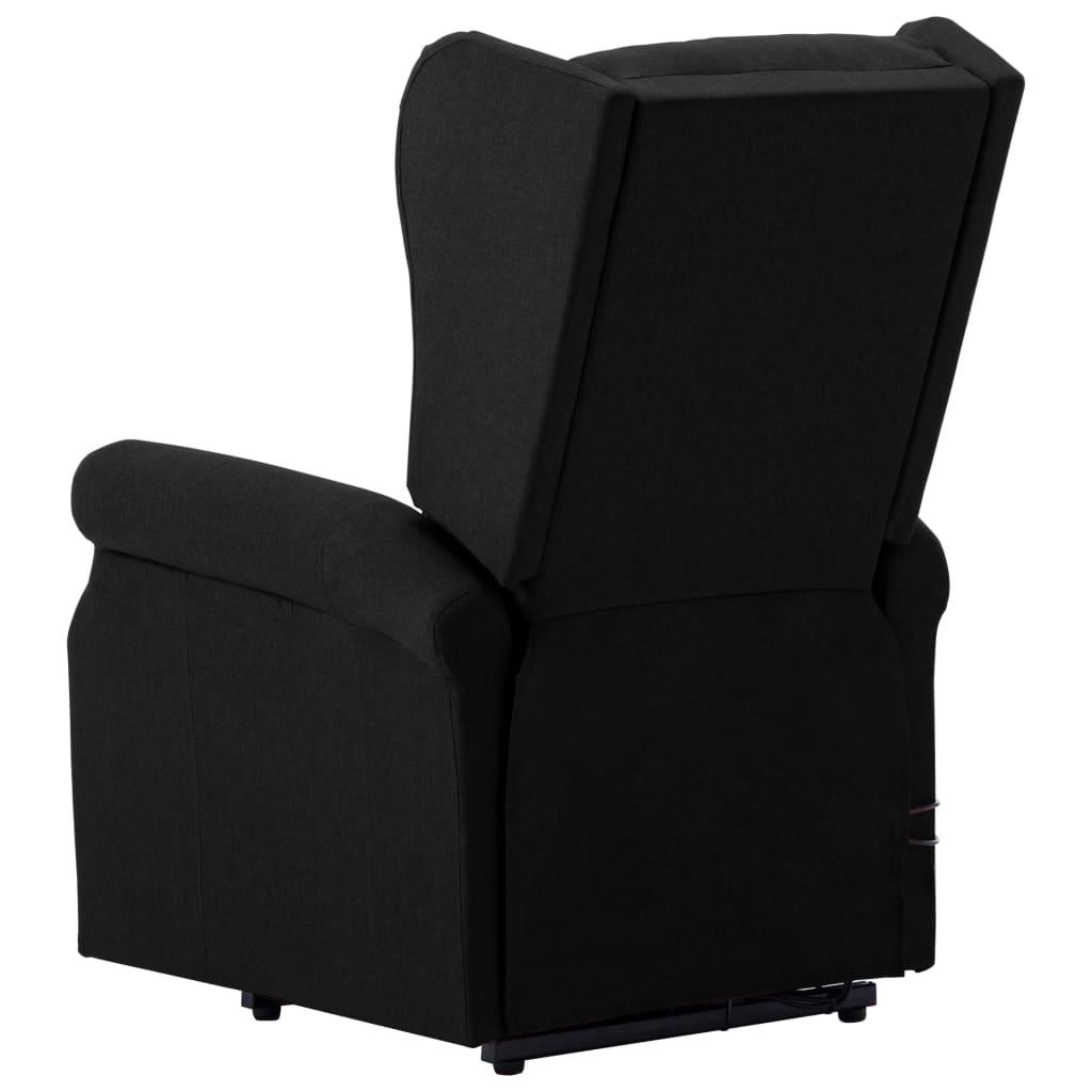 Atsistojantis masažinis krėslas, juodos spalvos, audinys