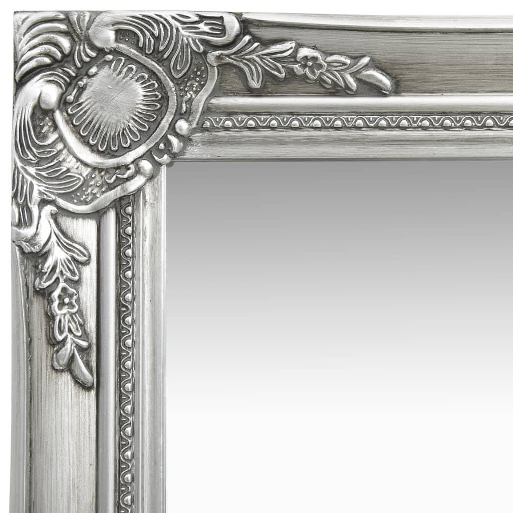 Sieninis veidrodis, sidabrinis, 50x40cm, barokinis stilius