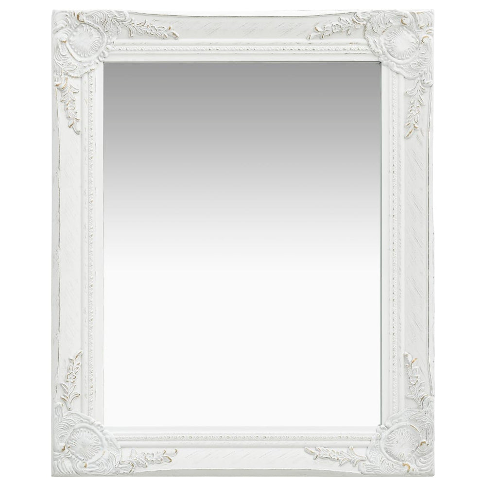 Sieninis veidrodis, baltas, 50x60cm, barokinis stilius