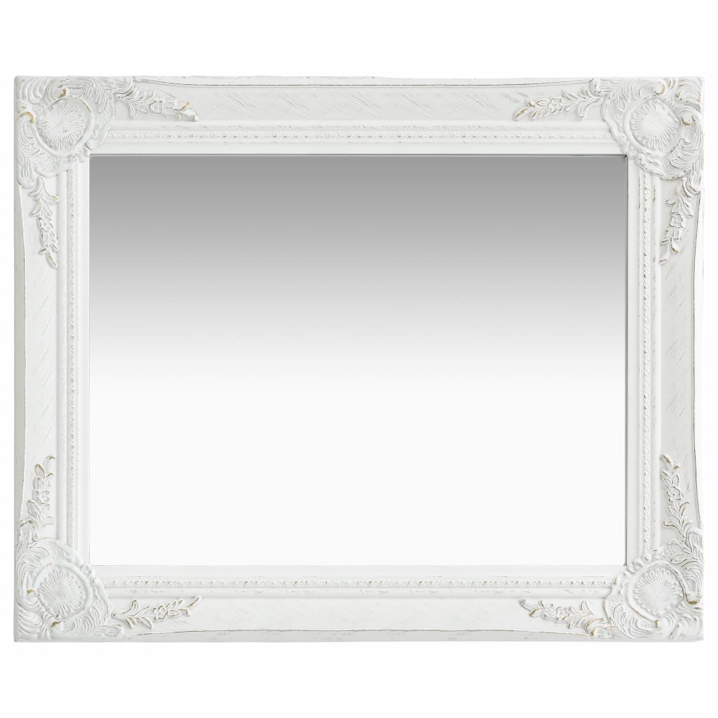 Sieninis veidrodis, baltas, 50x60cm, barokinis stilius