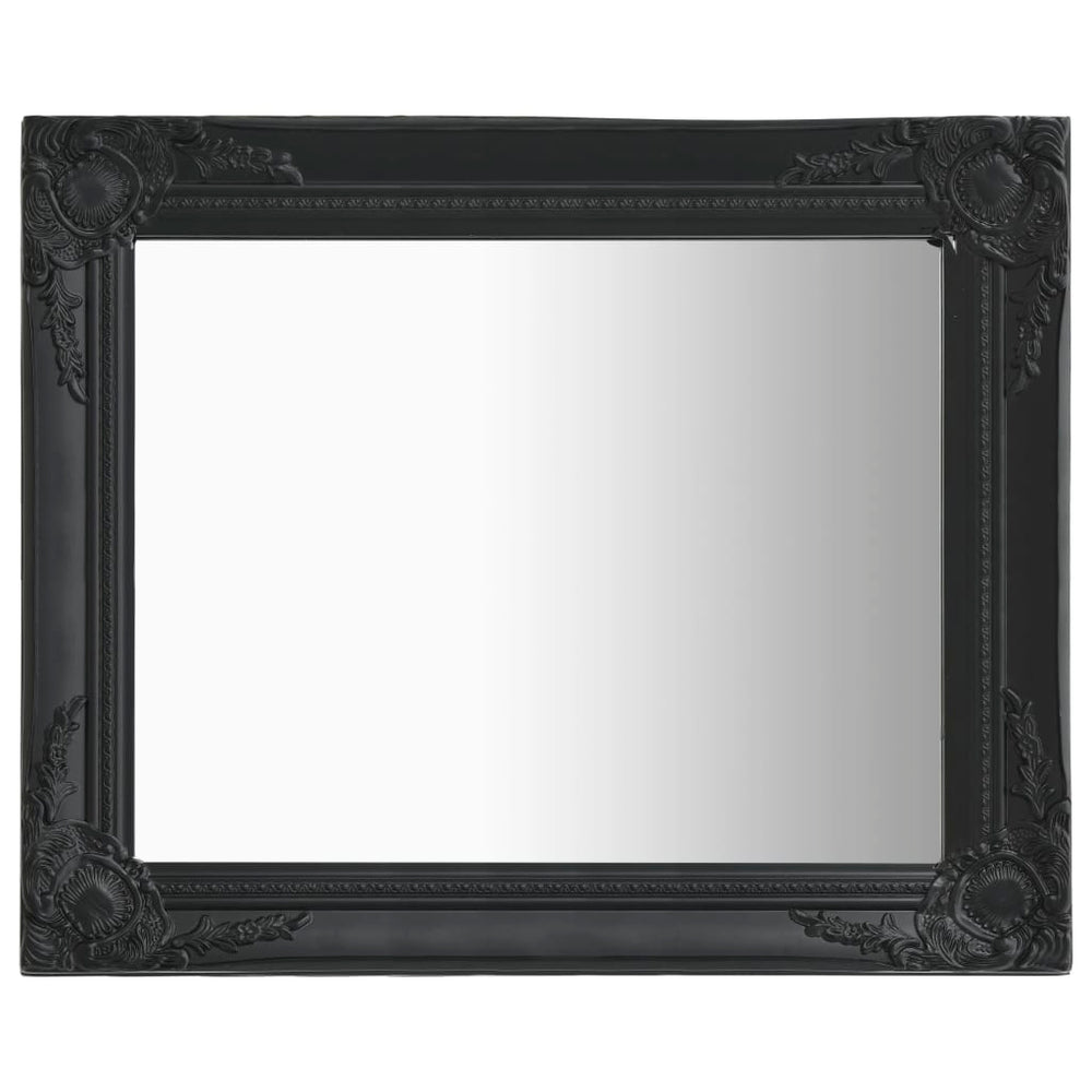 Sieninis veidrodis, juodos spalvos, 50x60cm, barokinis stilius