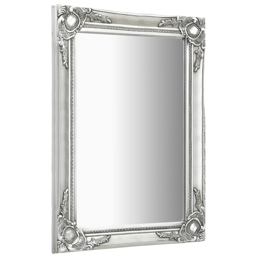 Sieninis veidrodis, sidabrinis, 50x80cm, barokinis stilius