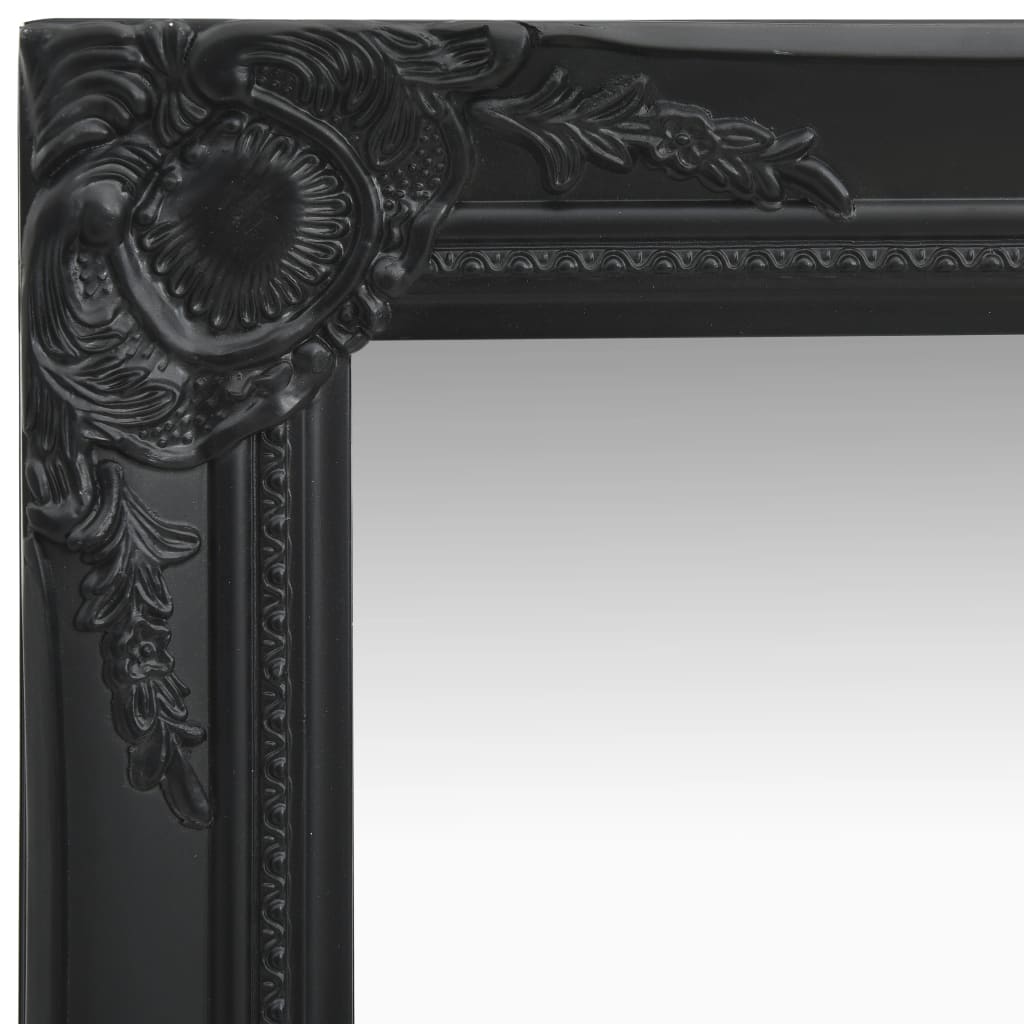 Sieninis veidrodis, juodos spalvos, 50x80cm, barokinis stilius