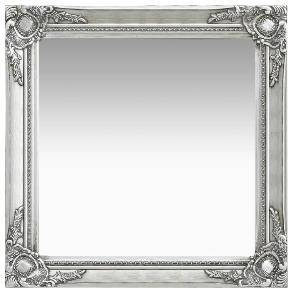 Sieninis veidrodis, sidabrinis, 60x60cm, barokinis stilius