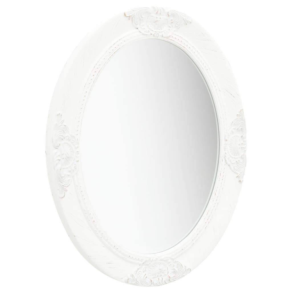 Sieninis veidrodis, baltos spalvos, 50x60cm, barokinio stiliaus