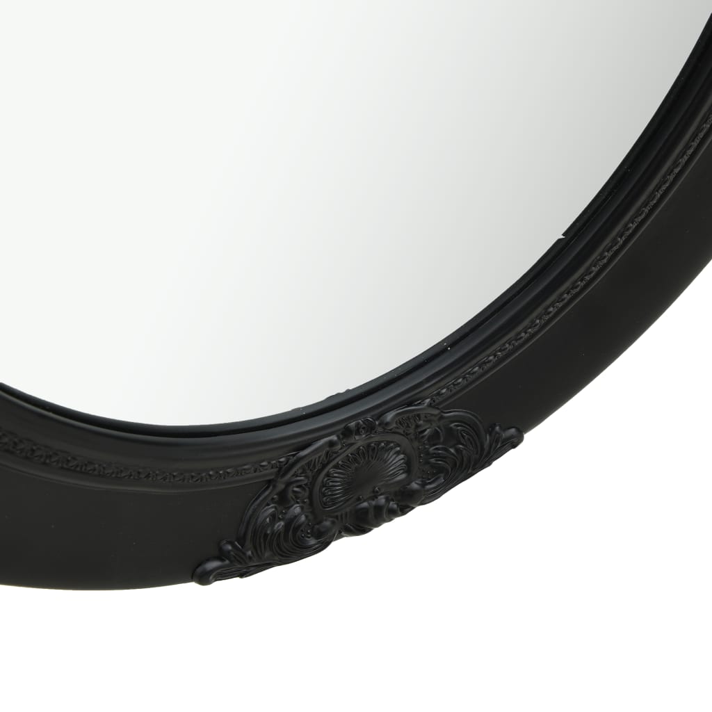 Sieninis veidrodis, juodos spalvos, 50x70cm, barokinio stiliaus