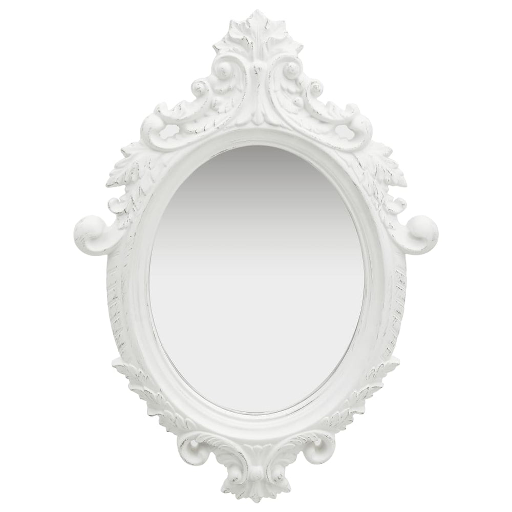 Sieninis veidrodis, baltos spalvos, 56x76cm, rūmų stiliaus