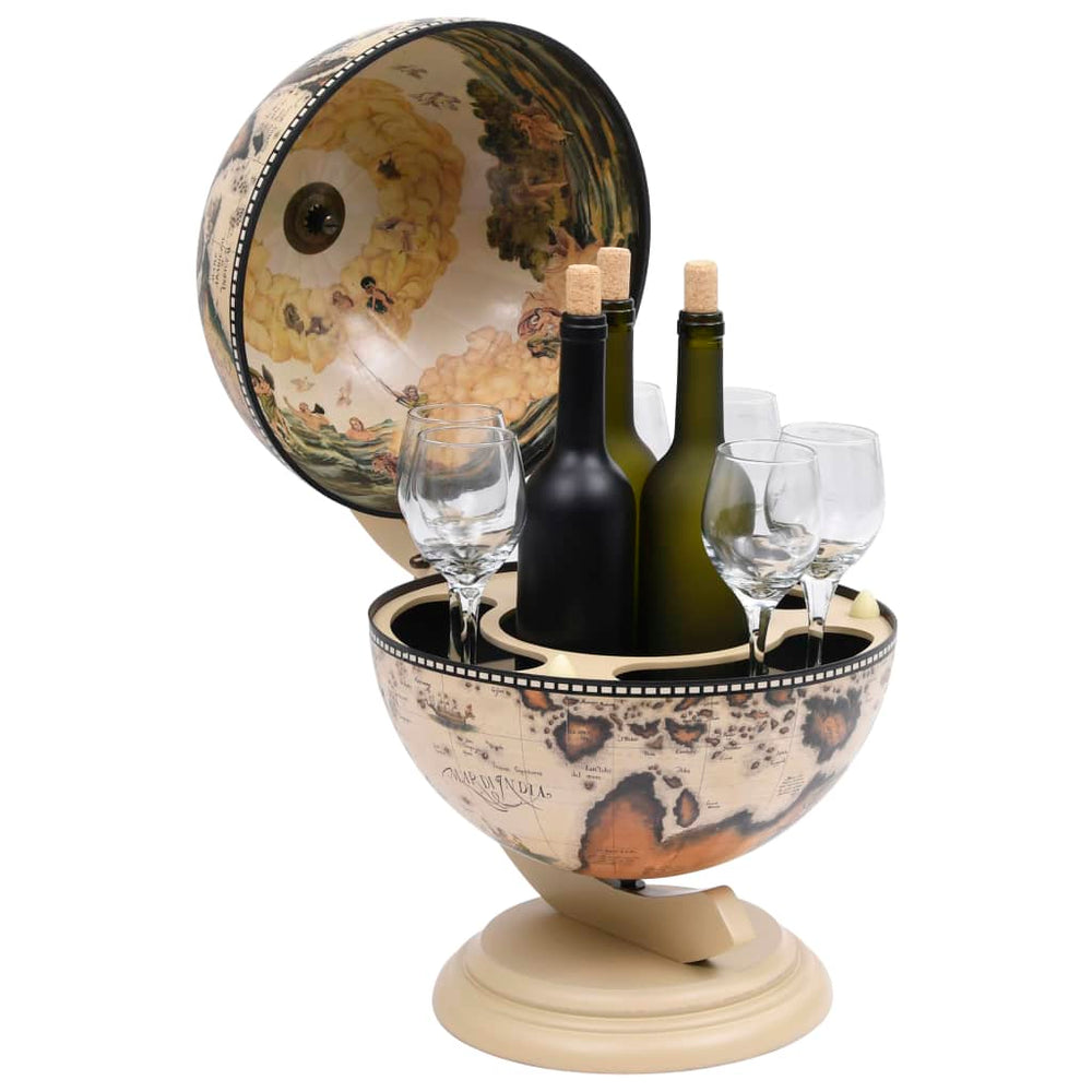 Vyno butelių laikiklis, baltas, eukaliptas, gaublio formos