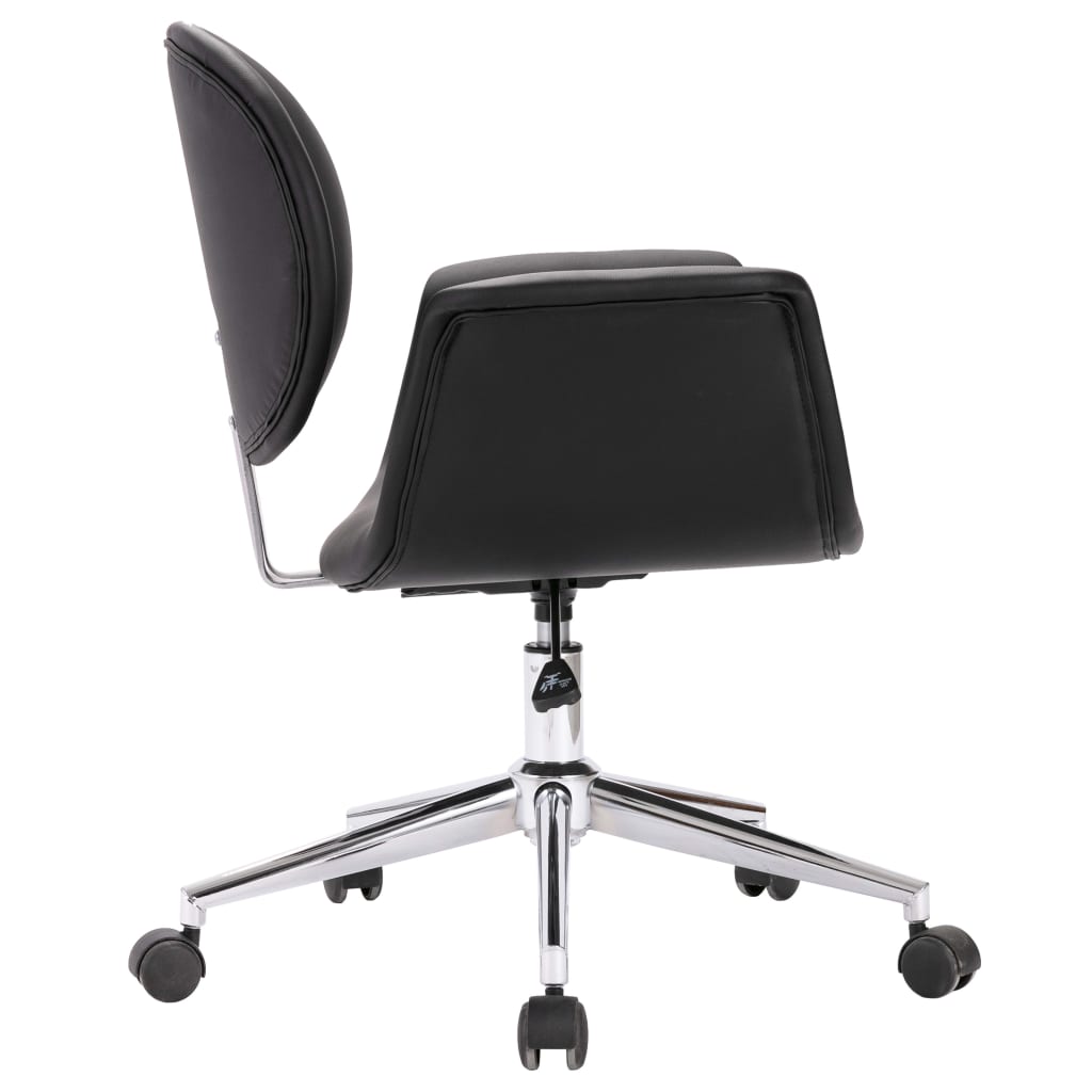 Pasukama biuro kėdė, juodos spalvos, dirbtinė oda (287391)