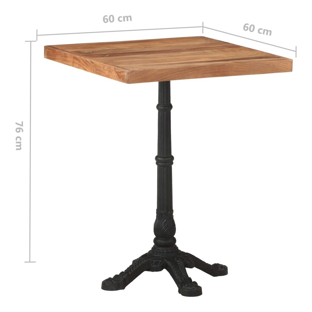 Bistro staliukas, 60x60x76cm, akacijos medienos masyvas