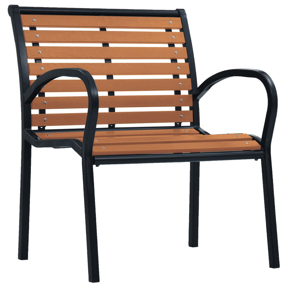 Sodo kėdės, 2vnt, juodos ir rudos spalvos, plienas ir WPC