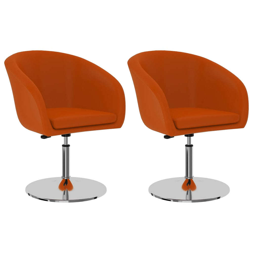 Valgomojo kėdės, 2vnt., oranžinės spalvos, dirbtinė oda