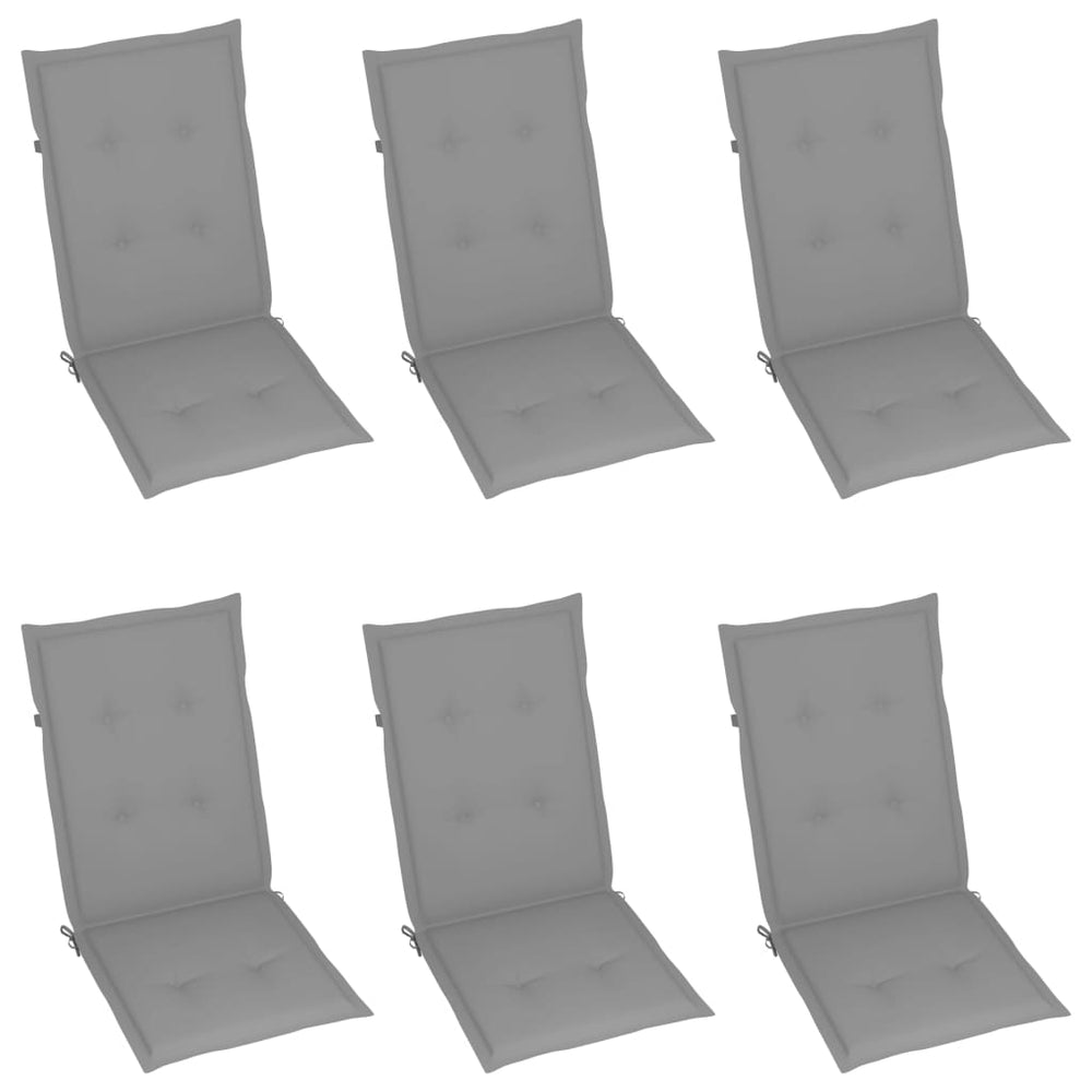 Sodo kėdės pagalvėlės, 6vnt., pilkos spalvos, 120x50x4cm