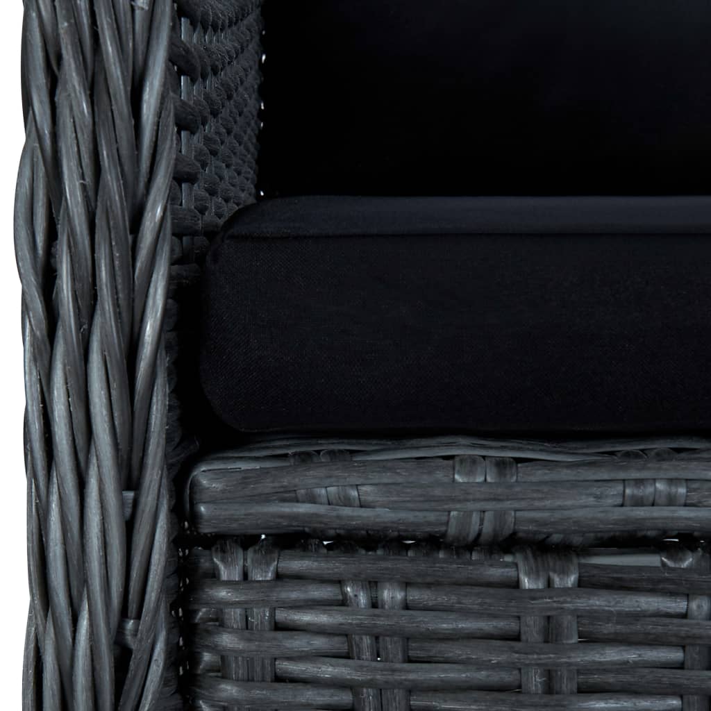Sodo kėdės su pagalvėlėmis, 2vnt., tamsiai pilkos, poliratanas