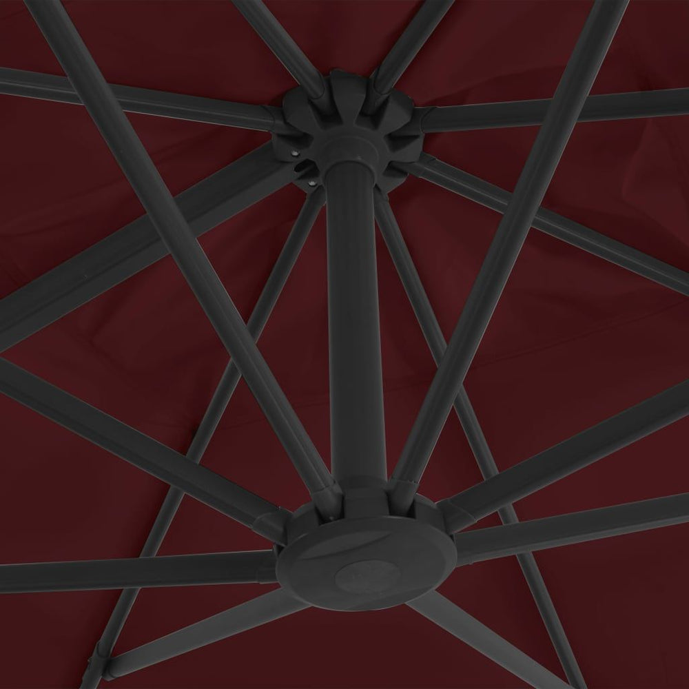 Gembės formos skėtis su aliuminio stulpu, raudonas, 400x300cm