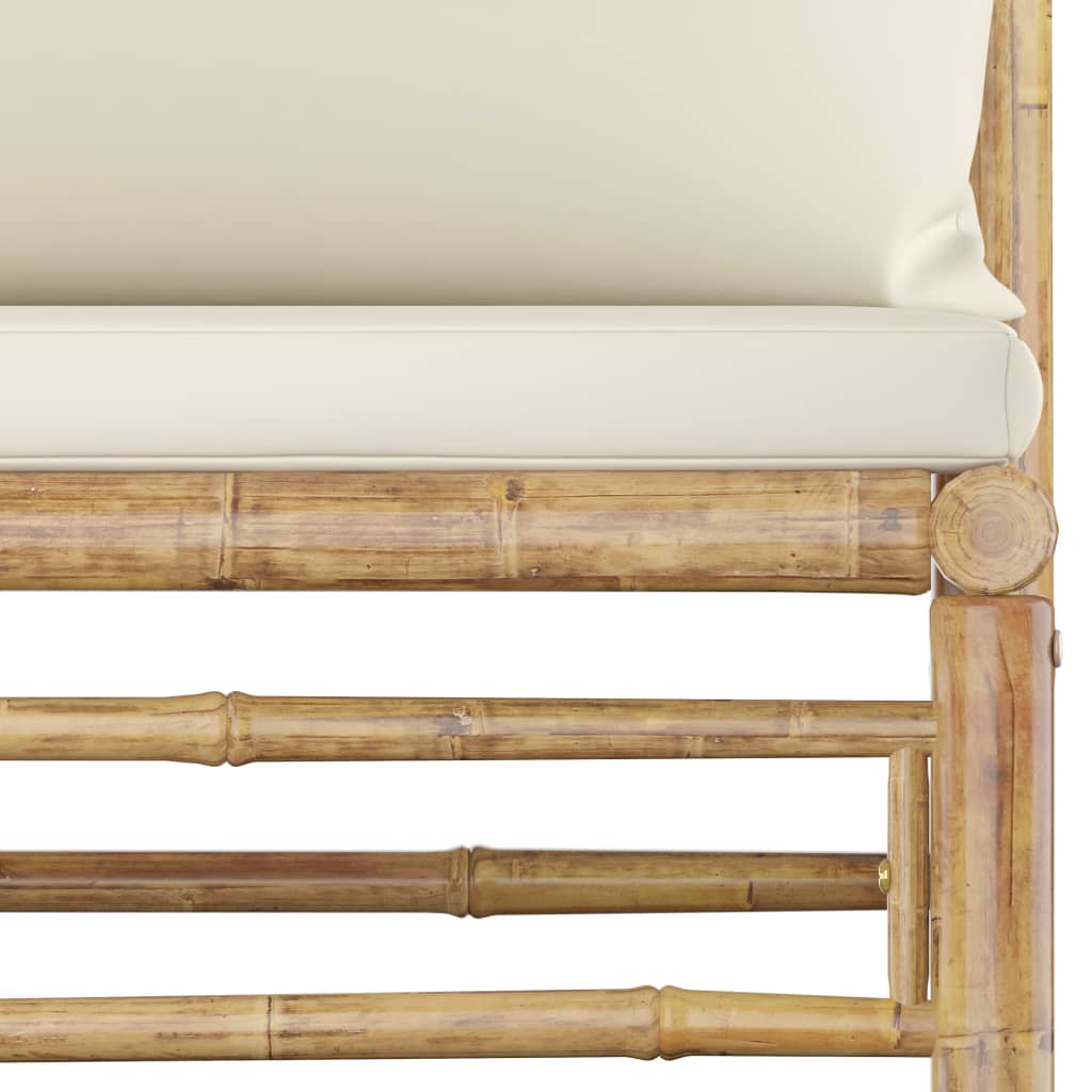 Sodo komplektas su kreminėmis pagalvėmis, 4 dalių, bambukas