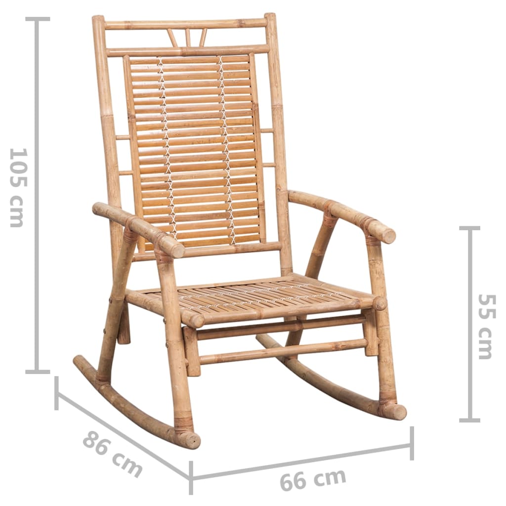 Supama kėdė su pagalvėle, bambukas (41894+43181)