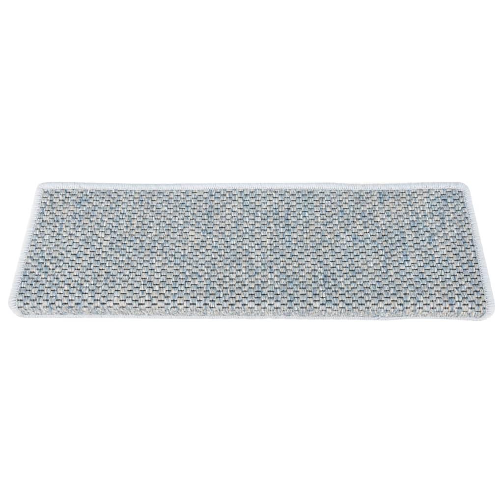 Lipnūs laiptų kilimėliai, 15vnt., mėlynos spalvos, 65x25cm