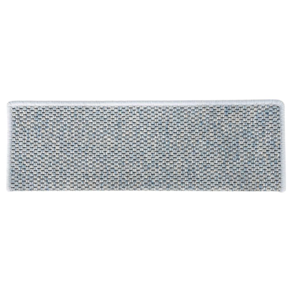 Lipnūs laiptų kilimėliai, 15vnt., mėlynos spalvos, 65x25cm