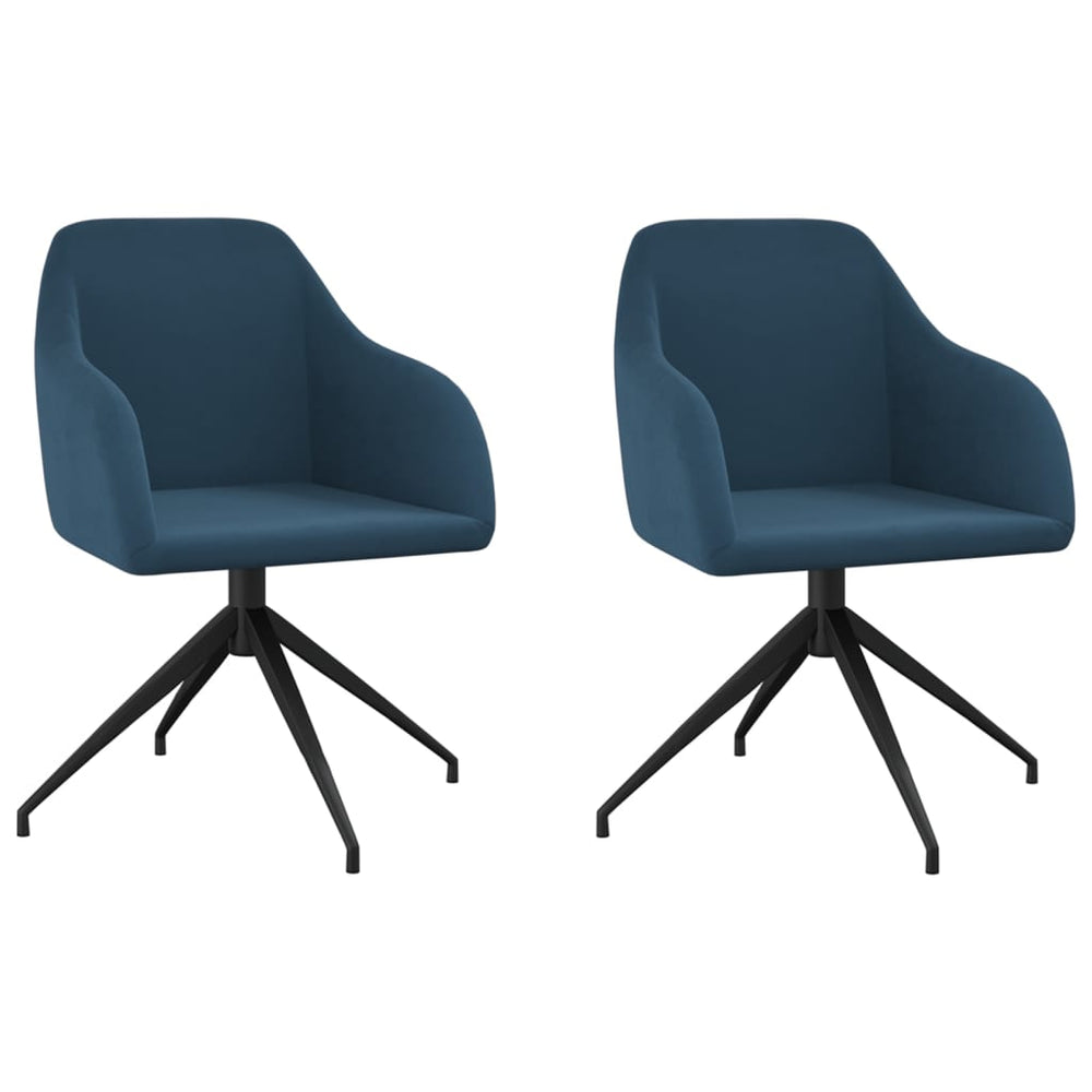Valgomojo kėdės, 2vnt., mėlynos spalvos, aksomas
